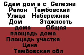 Сдам дом в с. Селезни › Район ­ Тамбовский › Улица ­ Набережная › Дом ­ 48 › Этажность дома ­ 1 › Общая площадь дома ­ 35 › Площадь участка ­ 40 › Цена ­ 3 000 - Тамбовская обл., Тамбовский р-н, Селезни с. Недвижимость » Дома, коттеджи, дачи аренда   